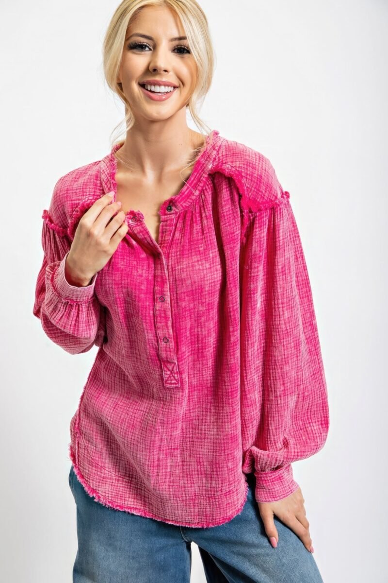 washed cotton gauze tunic